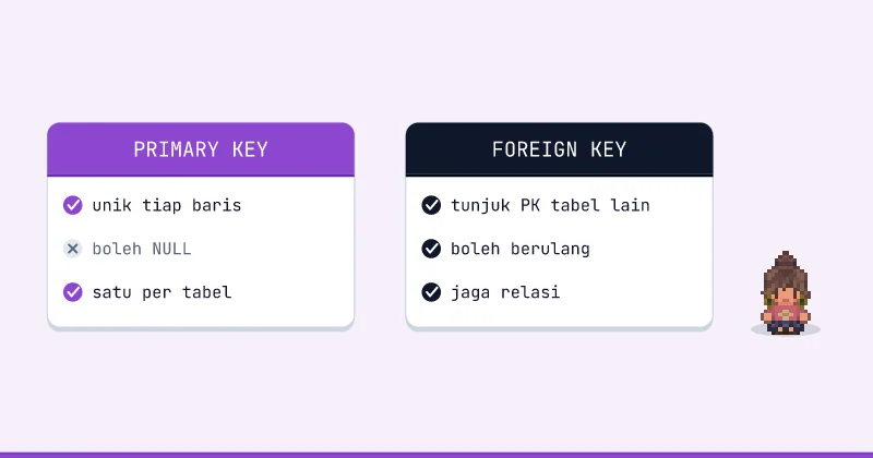 Perbandingan PRIMARY KEY dan FOREIGN KEY